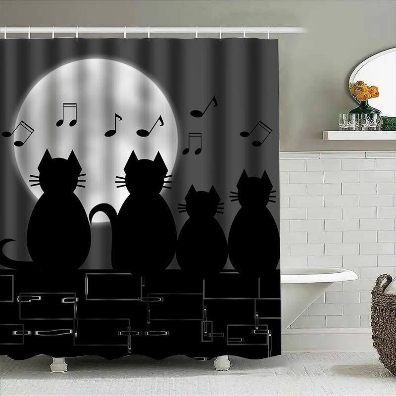 Colorful Love Heart Shower Curtain Waterproof Fabric Decor for Bathroom Set of Hooks Included