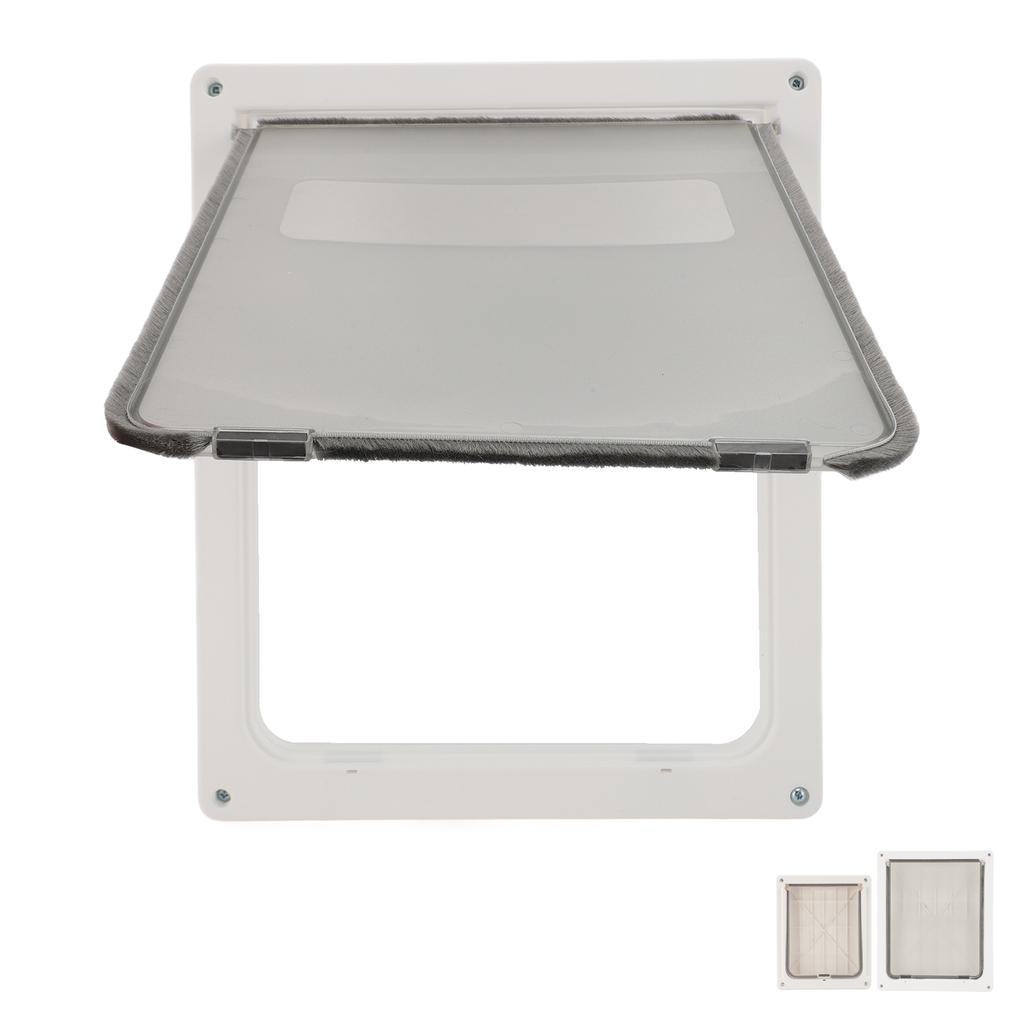 Pet Flap Door Noiseless 2 Way Weather Resistant Interior Exterior Cat Dog Door for Pet Crate Enclosu