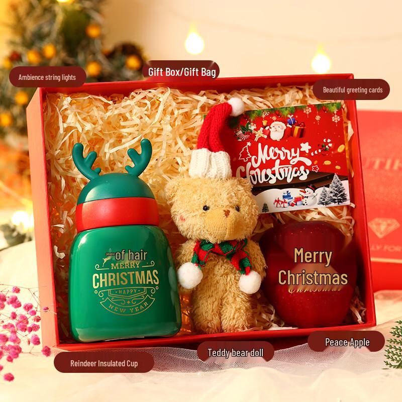 Christmas Eve Gift Set: Green Chubby Mug, Bear & Apple Set-04