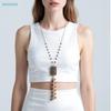 Vintage Silver Fringe Statement Necklace-Tassel Chain Beaded Bib Collar Jewelry for Women,Trendy Party/Evening Outfit Accessory