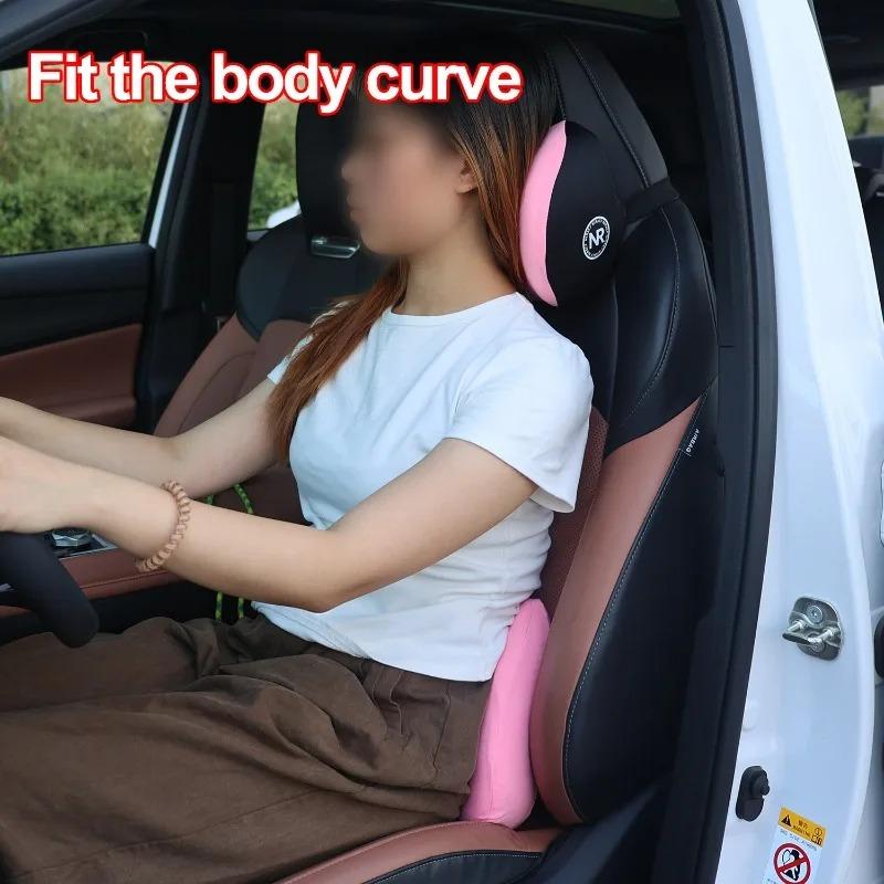 Auto Memory Foam Seat Cushion Set Pillow Support for Driving Comfort Headrest & Lumbar Car Back Neck Cushion Accessories