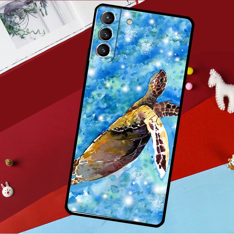 Sea Turtle Turquoise Oceanlife Case For Samsung Galaxy S23 Ultra S22 S21 S20 FE S8 S9 S10 Plus Note 10 20 Back Cover Shell