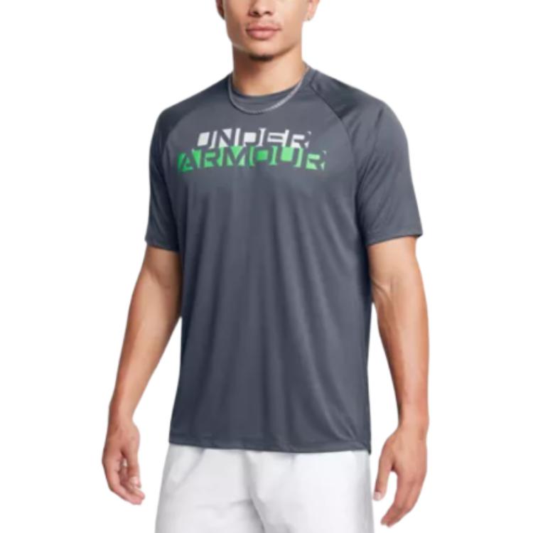 Under Armour Velocity T Shirt Men's Downpour Gray 1387287-044
