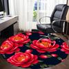 1pc Floral Pattern Office Round Rug, Non-slip, Soft and Durable Office Rug for Interior Decoration, Perfect for Office, Beautiful Decoration yy2603230