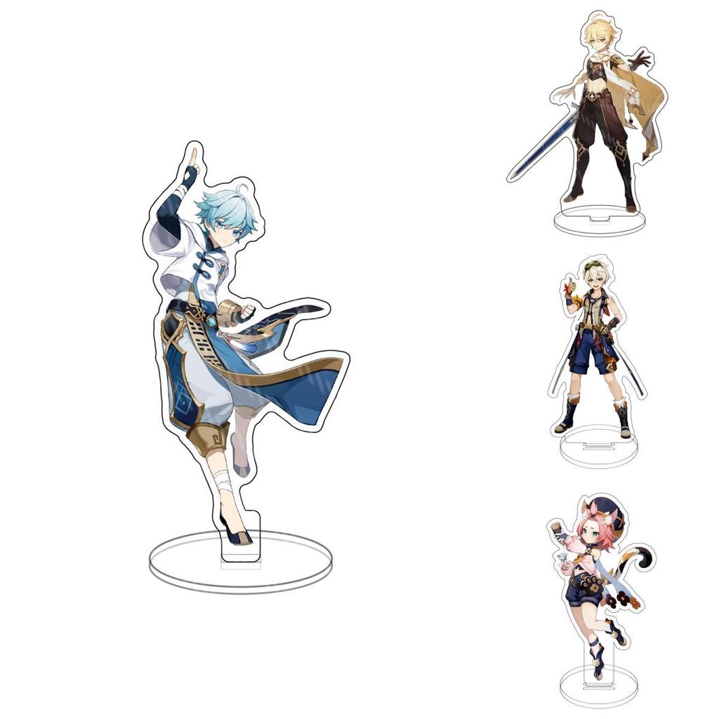 Genshin Impact Barbatos Keqing Barbara Hutao Acrylic Figure Stand Ideal For Decor