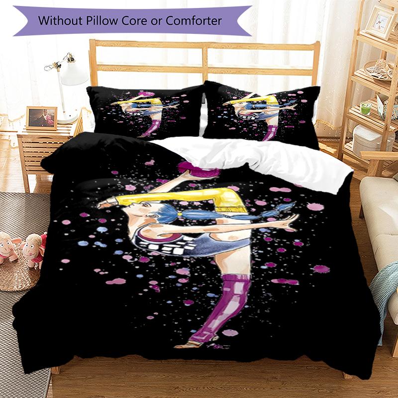 3pcs gymnastics Bedding Set Duvet Cover Closure Includes 1 Duvet Cover & 2 Pillowcases, Soft and Comfortable for All Seasons.