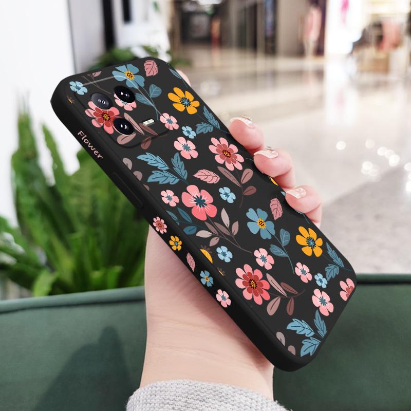 

Цветочный стебель Цветок Чехол для телефона Для Xiaomi 15 15T 14 14T 13 13T 12 12X 12T 12S Mi 11 11T 10 10T Pro Max Lite Силиконовый чехол 12 Lite чёрный