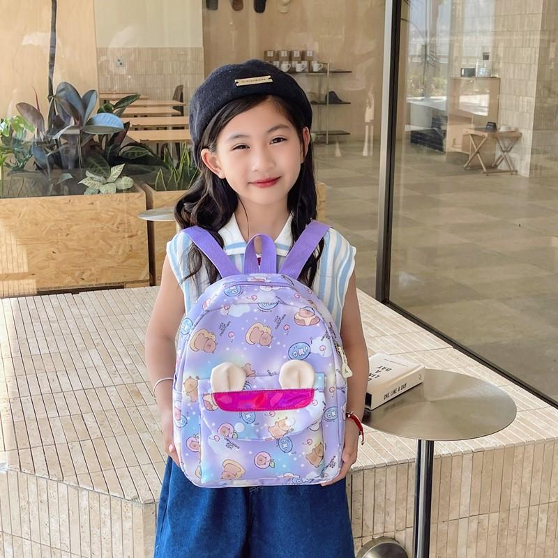 Mengqu Kapibara Boys And Girls Backpack Kindergarten Elementary School Bag Foreign Style Printed Children'S Backpack