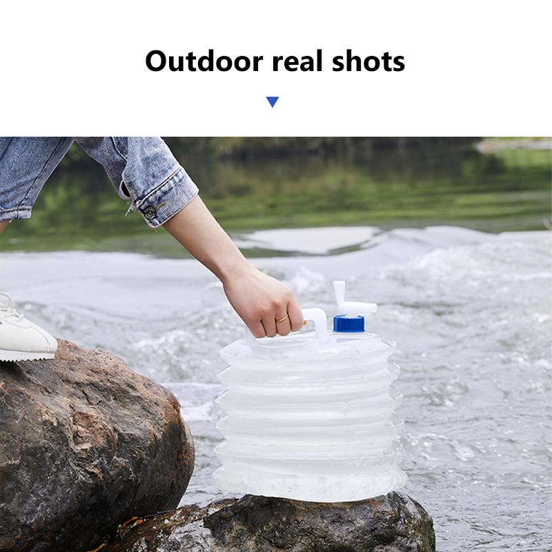 SEAMETAL 5/10/15L Dış Mekan Katlanabilir Kova Katlanabilir Su Torbası Hayatta Kalma Su Depolama Taşınabilir Su Taşıyıcı Konteyner Kamp