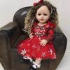 KEIUMI 55 Cm Christmas Gifts Reborn Baby Dolls Full Silicone Vinyl Princess with Curls Fashion Hollaween New Year Decoration Kids Playmates