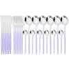 24Pcs Dinnerware Set Stainless Steel Tableware Knife Fork Tea Spoon Cutlery Set Multiple Colour Silverware Kitchen Flatware Set