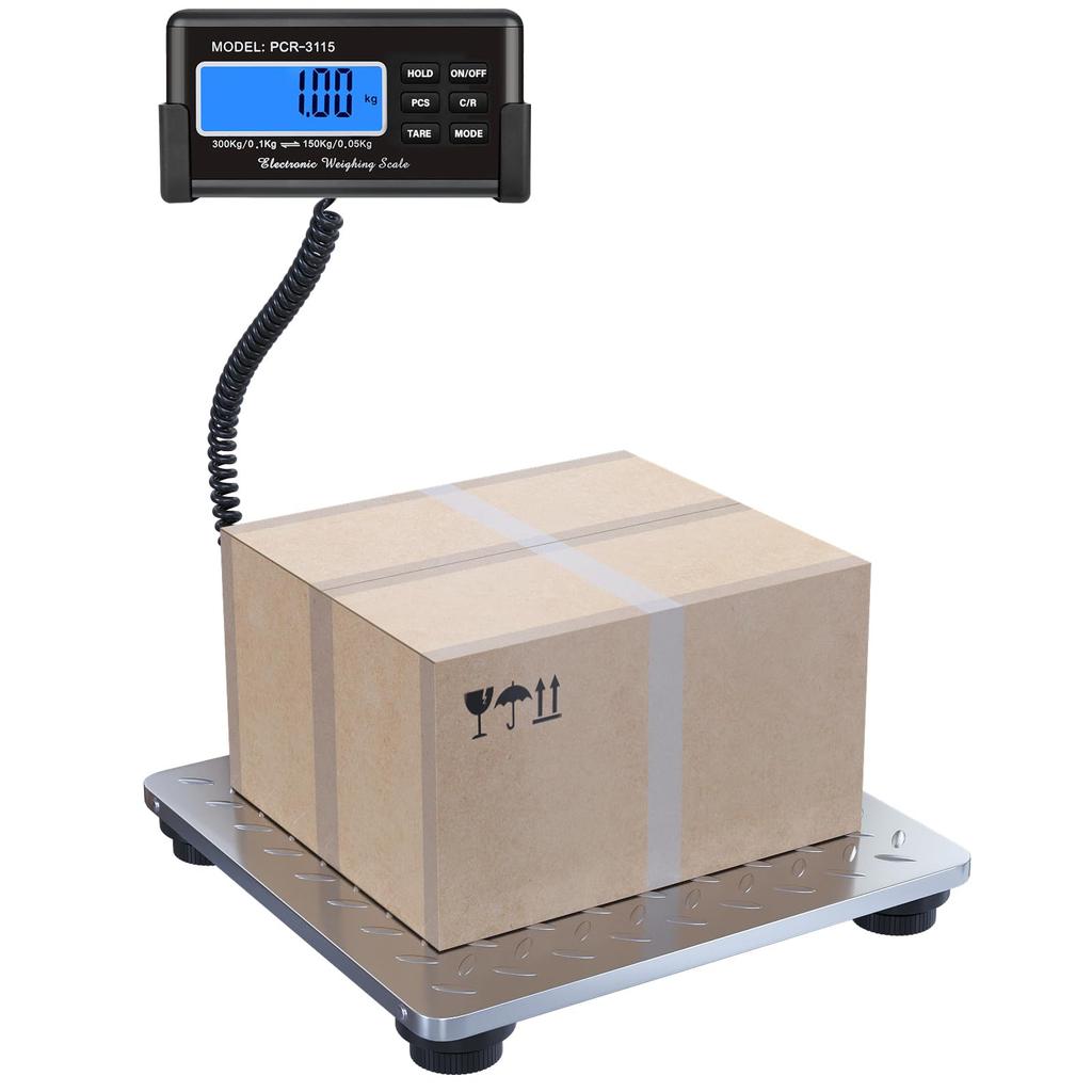 YASICA Digital Platform Electronic Platform Scale with Two 300kg x x Features a Stainless Steel Panel and LED Two Power Sold or Power Adapter Suitable