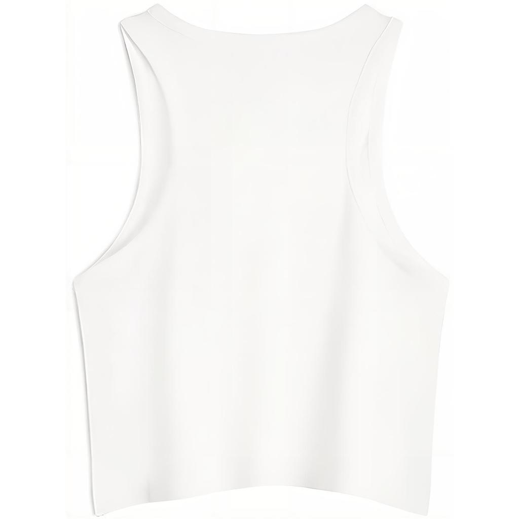 Calvin Klein Rainbow Series Logo Print Round Neck Slim Fit Vest Unisex Tops Moonlight-White J323716-YAF