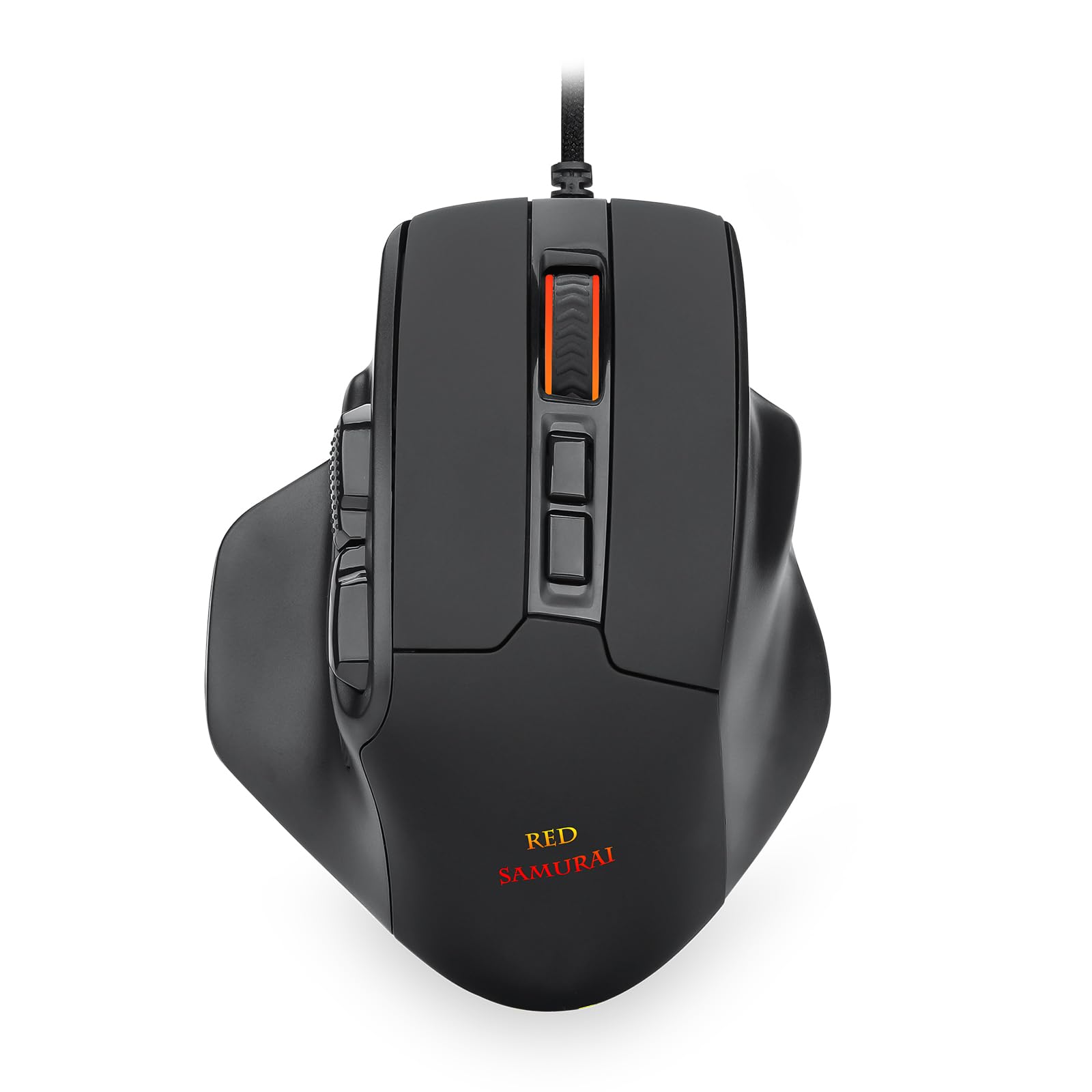 

RED SAMURAI Wired Gaming 7 Programmable Side Wired RGB Gaming Mouse with Ergonomic Natural Grip Build and Software Mouse, 12400dpi, 1000Hz, Buttons,