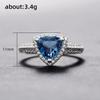 Gift Ring Women'S Wedding Trend Love Jewelry, Triangular Geometry Blue Cubic Zirconia Gorgeous Anniversary Party Jewelry