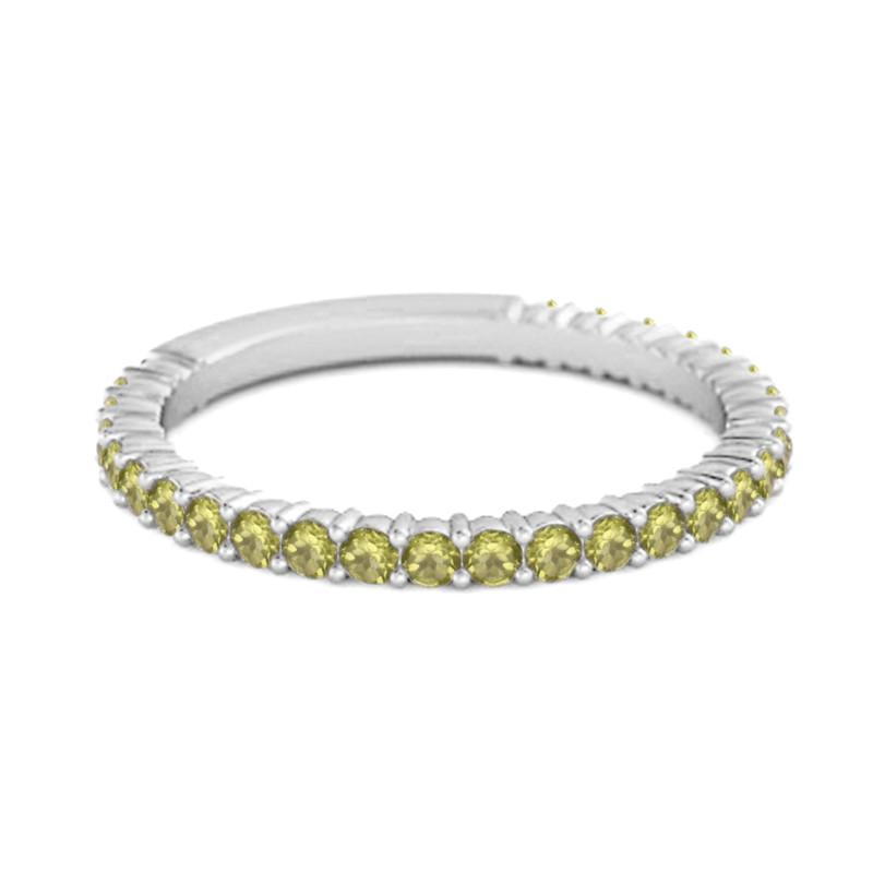 Peridot Eternity Band Ring – Sterling Silver
