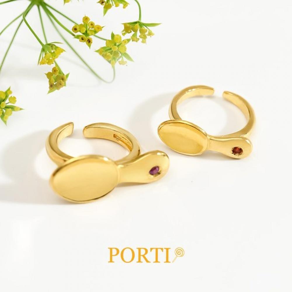 Porti 24k Birthstone Gold Spoon Ring 100 Day Ring 1.875g