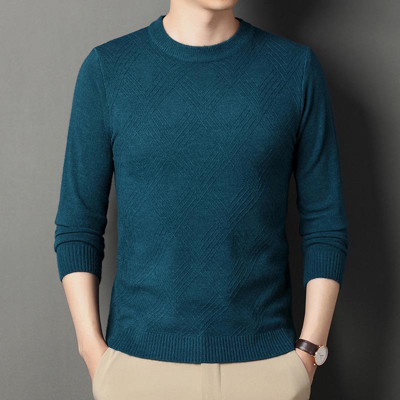 

Мужская осенне-зимняя полуводолазка однотонная базовая рубашка свитер из искусственного кашемира молодежный ромбовидный жаккардовый свободный свитер 4XL