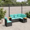 VidaXL Garden Lounge Set with Cushions 5 Pcs, Patio Sofas, Patio Furniture Set, Outdoor Furniture, Black 3226813