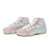Jordan Air Jordan 11 RETRO Pearl 811 Manufacturing, Peach Mist Cyan Mid Top Vintage Basketball Shoes Unisex AR0715-110(Team80-)