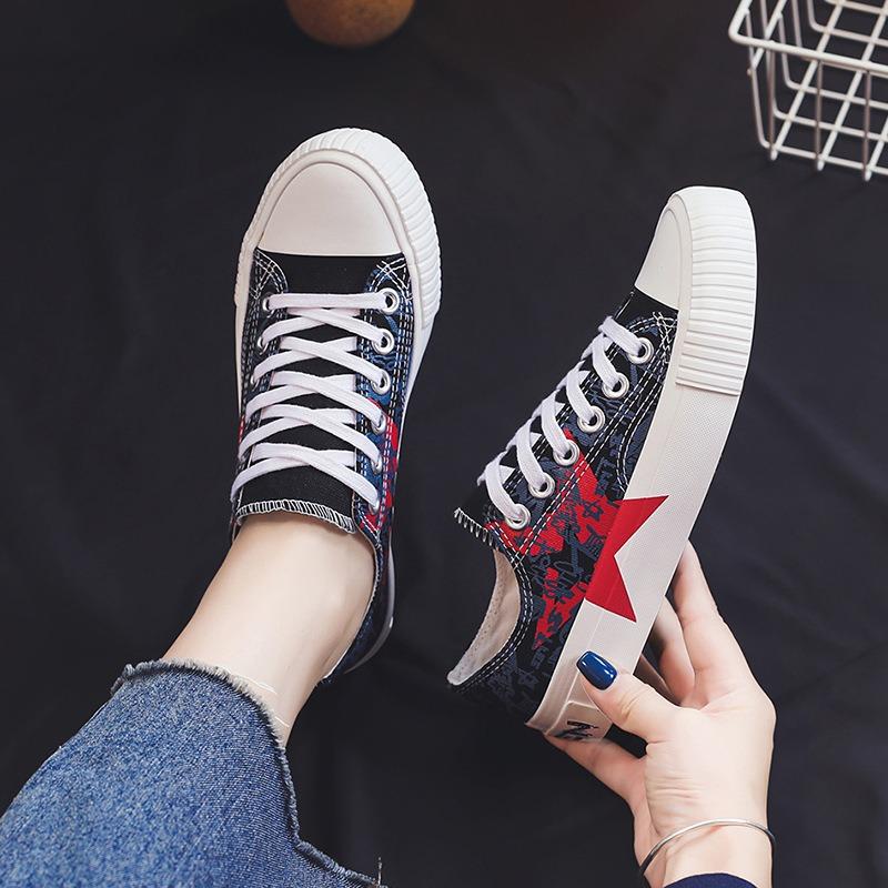 Spring Low-top Canvas Shoes Women's Rubber Shoes Casual Shoes Student Cloth Shoes Trendy Shoes
