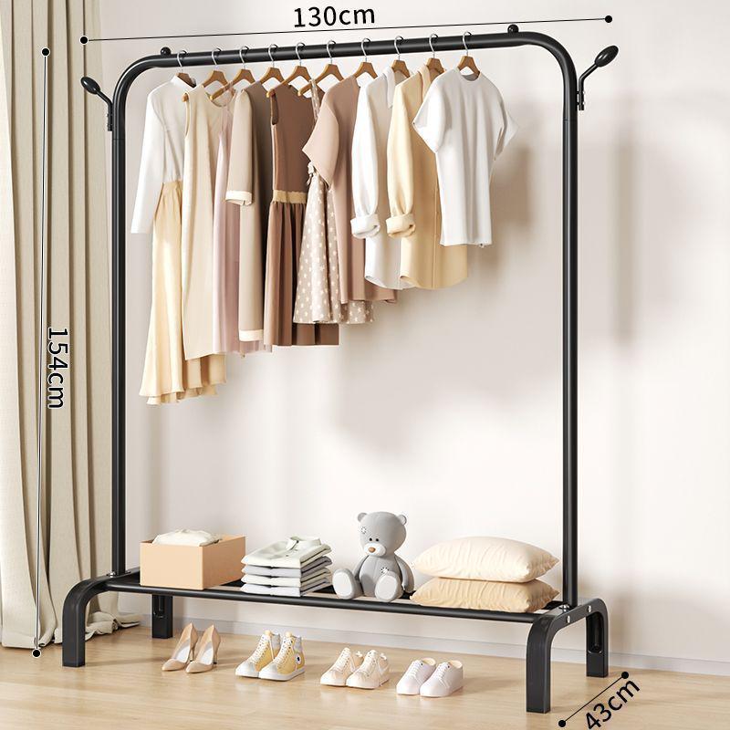 Sturdy Movable Floor-Standing Clothes Rack for Bedroom and Balcony Drying