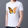 Men's T-shirt Classic Butterfly Print Pattern Series Fashion Casual Simple Round Neck Commuter Wear Comfortable White Men's Top