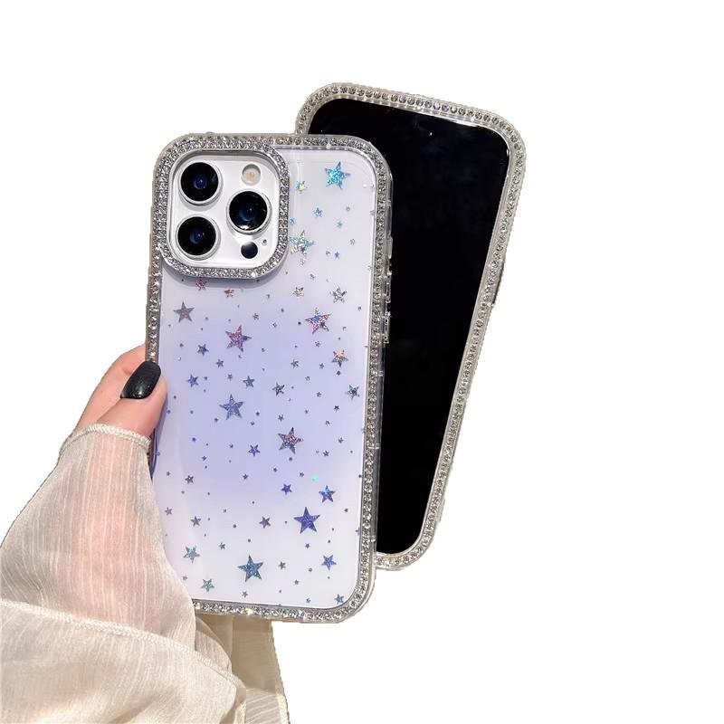 Double-Sided Gradient Star Diamond Phone Case for iPhone 16/17 Pro Max