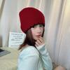 Luochi Korean Style Solid Color Knit Wool Hat for Men & Women - Autumn Winter Face Slimming Head Covering