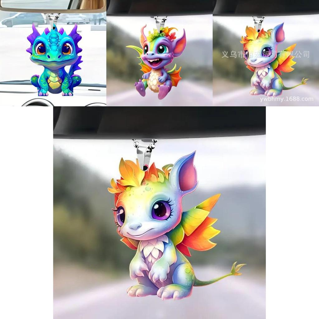 Dragon Acrylic Decorative Hanging Pendant For Car Interior Mirror With Cartoon Style