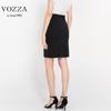 VOZZA Office Elastic Waist Pencil Stretch Mini Skirt Women's Knee-Length Skirt, (Size M, Black)