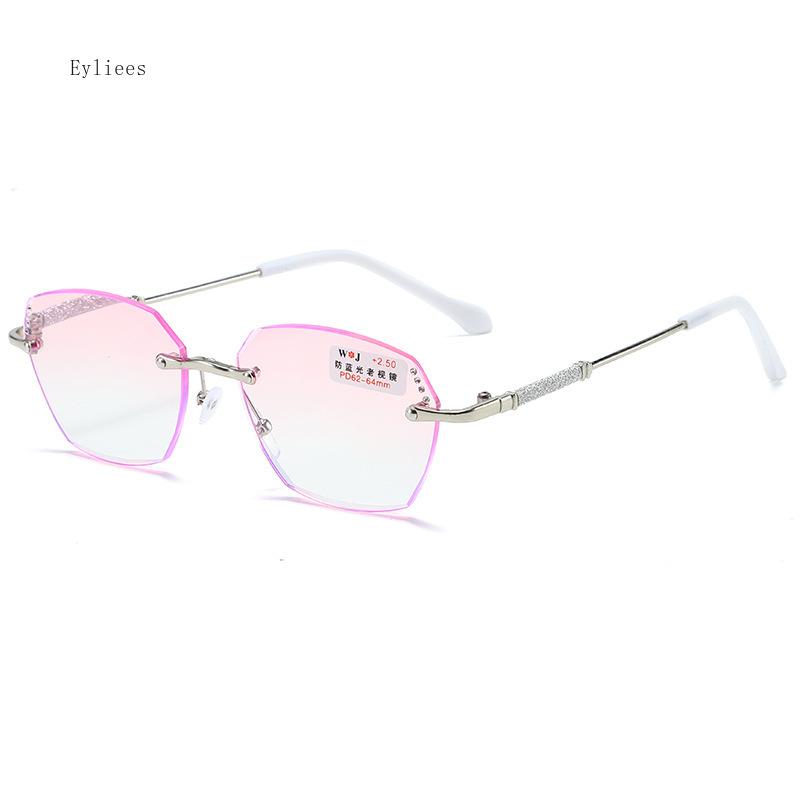 

Женские роскошные очки для чтения унисекс модные очки без оправы для дальнего зрения женские модные ретро градиентные цвета пресбиопия +4.0