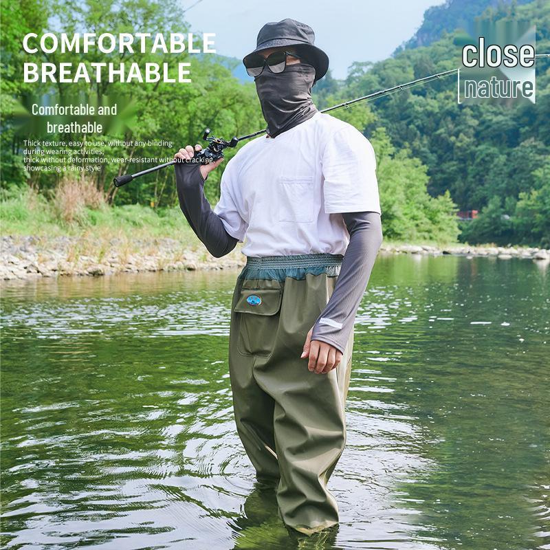 Waders de Pesca Impermeáveis até à Cintura com Botas: Calças de Chuva Duráveis e Resistentes ao Desgaste para Homens e Mulheres