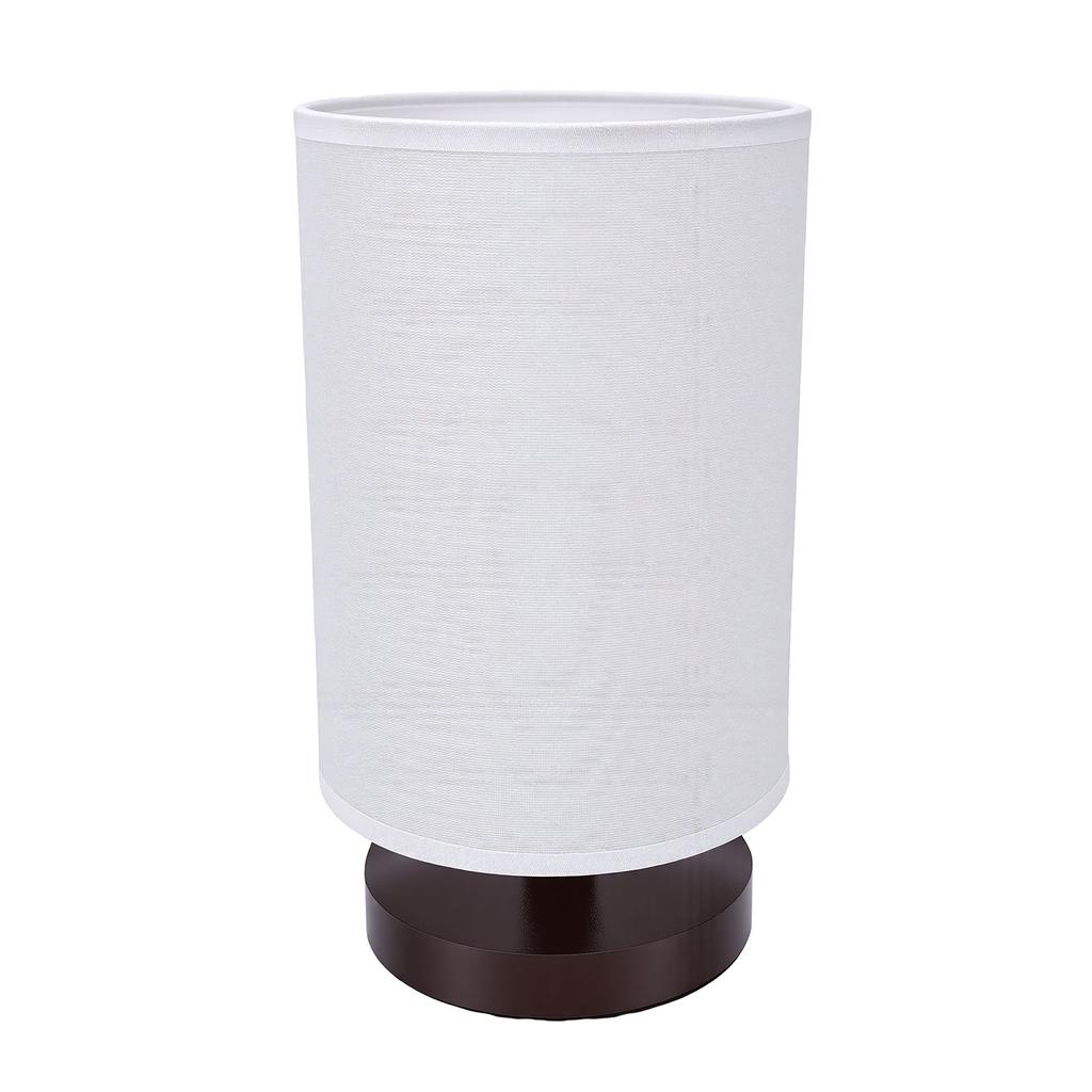 Small Table Lamp for Bedroom Minimalist Nightstand Light with Linen Shade LED Desk Lamp for Living Room College Dorm
