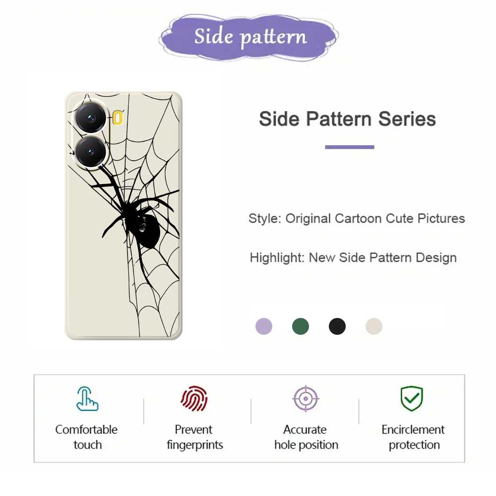 For Xiaomi Redmi Turbo 4 5G/Poco X7 Pro 5G Case Spider Pattern Printing Straight Edge TPU Phone Back Cover