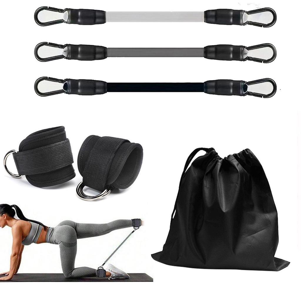 Bandas de Resistencia Elásticas para Tobillo para Entrenamiento de Piernas y Cadera con Hebilla
