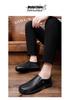 Men's Autumn Low-Top Slip-On Leather Shoes - Versatile, Breathable Casual Driving Footwear in Large British Style.