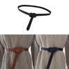 True Leather Women Slim Waist Belt With Tie Knot For Dresses And Sweaters
