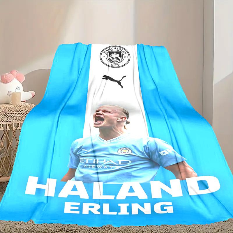 1pc Cozy Print Blanket, Manchester United Manchester City Blanket Appropriate for Home Picnic and Travel Adventures