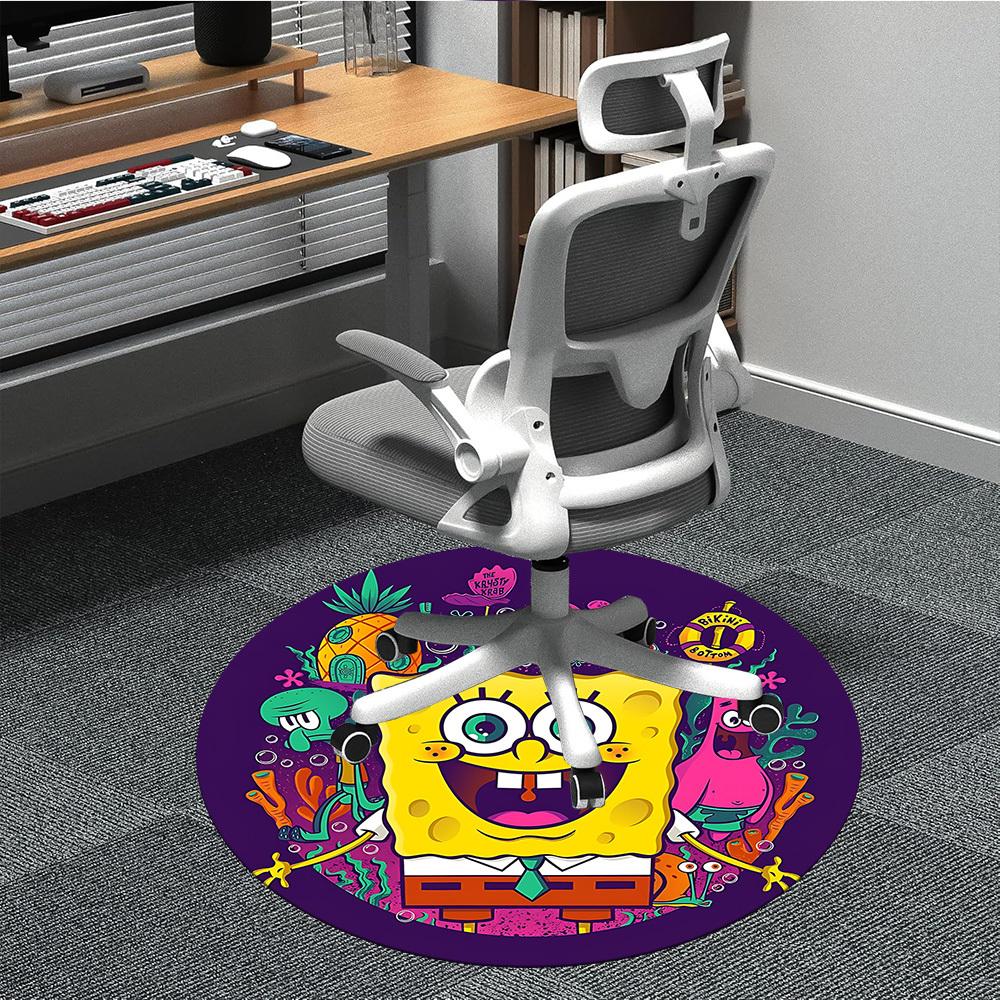 

1 шт. Килим-стілець Губка Боб для офісу, нековзкий, можна прати в машині, для офісу, кімнати, святковий декор на Різдво, День народження, поліестер 80cm