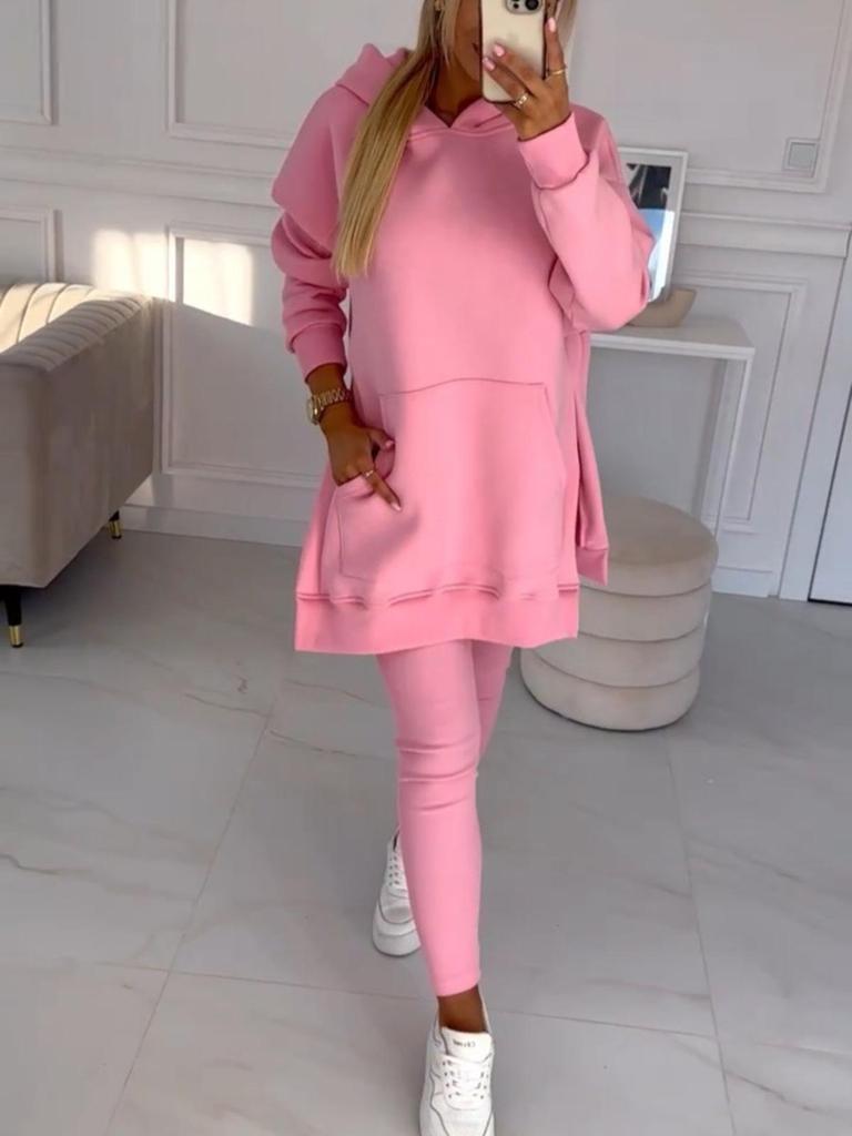 2024 Spring Women's Loose Hooded Sweatshirt & Pants Temperament Commute Set