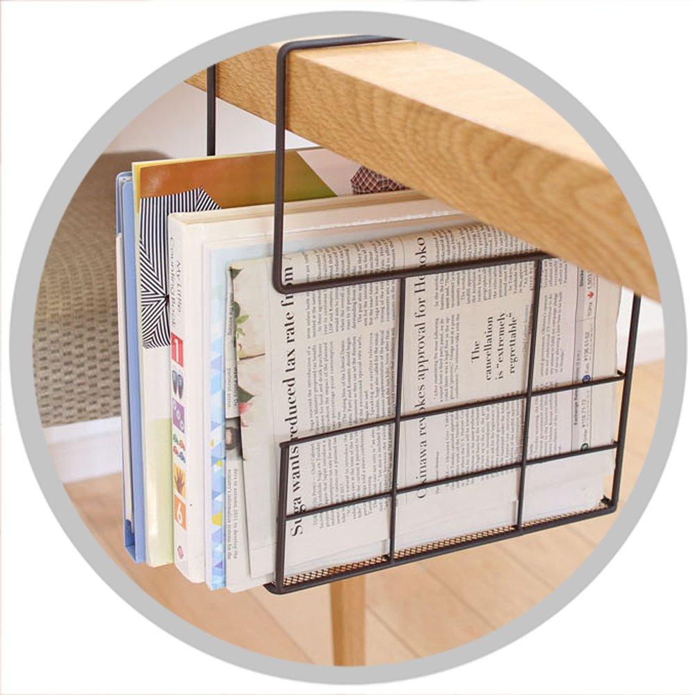 Nagashima Hang Rack Magazine Rack Table Rack Storage with Non-Slip Base Brown RAKIAN NH-STR