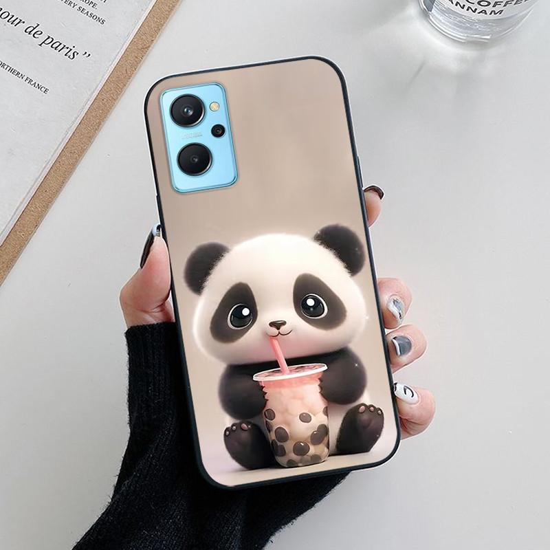 Voor OPPO Realme 9i Hoesje Mode Panda Bloemen Zacht Siliconen Achterhoezen voor Realme9i 4G Realme9 i Cover RMX3491 etui Fundas tas