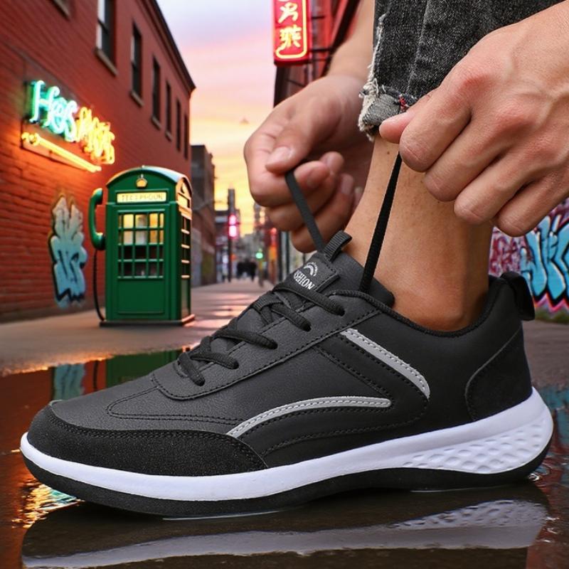 Shoes for Man Fashion Pu Leather Trend Casual Breathable Leisure Male SneakersNon-Slip Footwear Vulcanized Shoes Tenis Masculino
