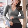 2026 Koreanischer Stil Tiefes V-Ausschnitt Langarm Schlank Geschnitten Strickpullover für Damen - Trendiger Vielseitiger Basisschicht