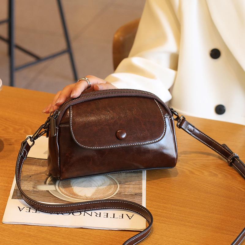 

Стильная женская сумка кроссбоди для телефона из натуральной кожи 2025 - Мини-дизайн с маленьким ароматом