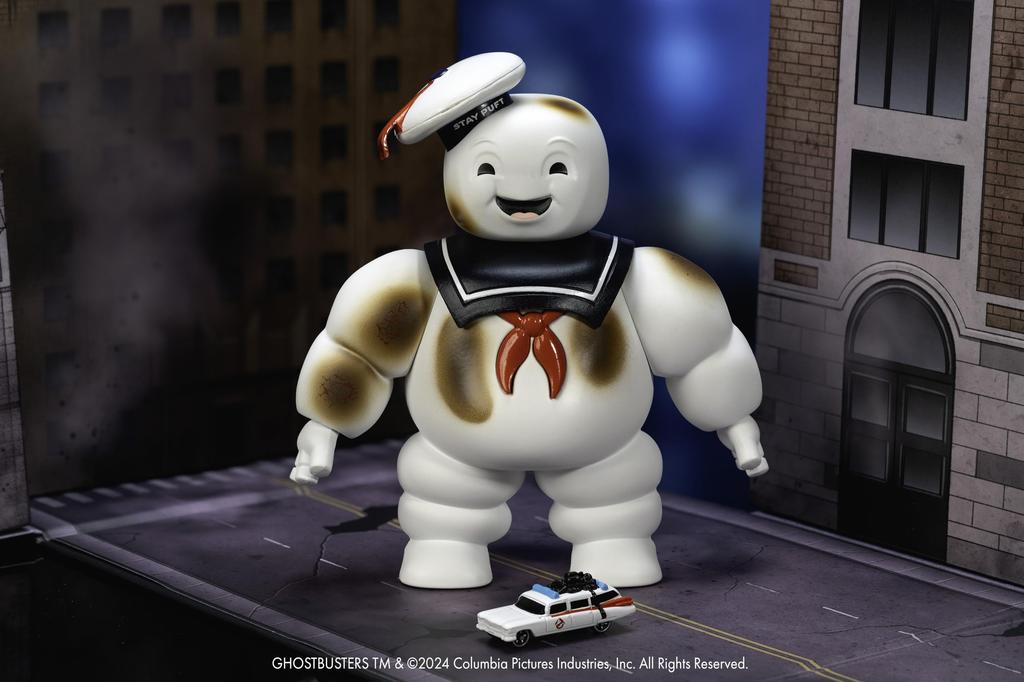 Jada Nanoscene: Ghostbusters 6-inch Stay Puffed Marshmallow Man Nano Ecto-1 – Highly Detailed Movie Replica Playset