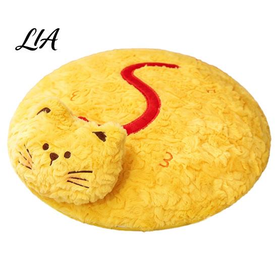 Animal Design Floor Cushion Plush Seat Cushion, Sheep Cat Mouse Round Chair Pad, Memory Skin Friendly Fabric Foam Pillow Sitting for Home Living Room