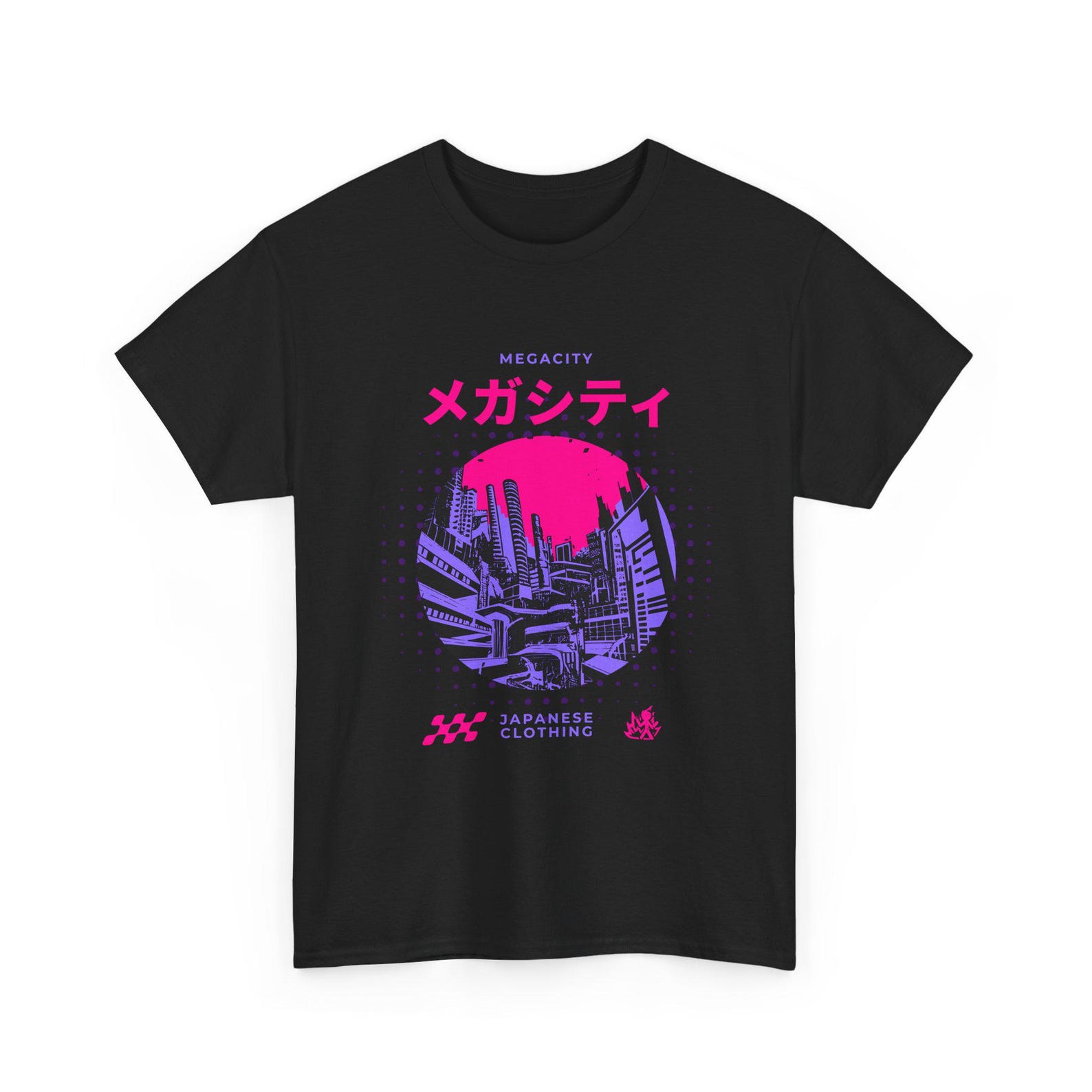 Vaporwave Cityscape T-Shirt | Retro Japanese Neon Skyline | Mega City | 80s Synthwave | Streetwear 3XL