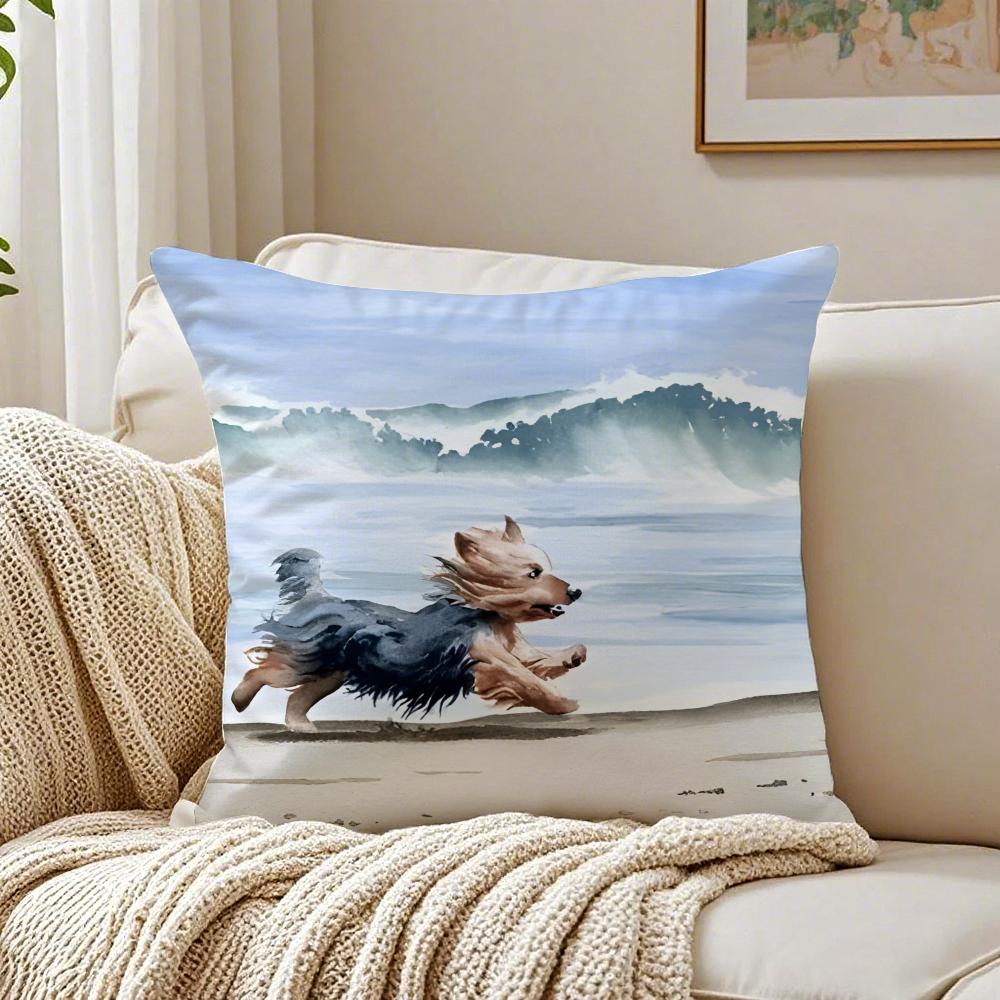 NICE CUTE Yorkshire Terrier dog Cushion Cover Pillowcase Antidustmite living Room Sofa Decor Cushion Room